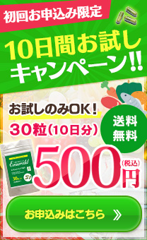 ミドリムシエメラルド10日間お試しキャンペーン中